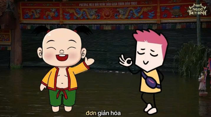 Những câu chuyện về rối nước được kể lại sinh động qua chuỗi video truyền thông.