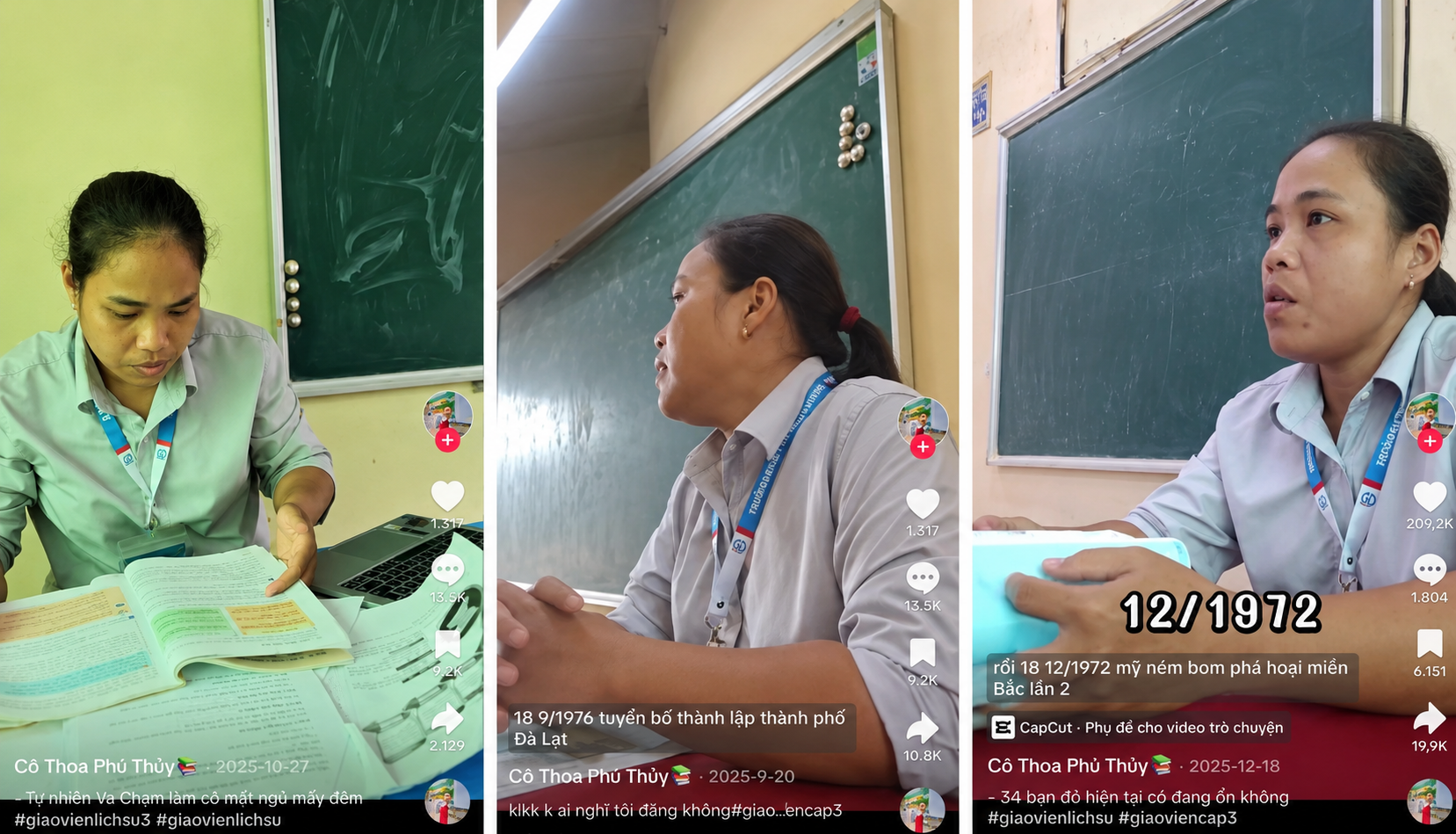 Những tiết trả bài thú vị được cô Thoa chia sẻ lên trang Tiktok